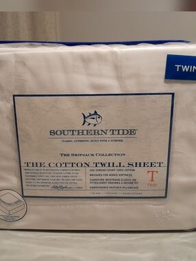 New Southern Tide Twin size sheet set Color White